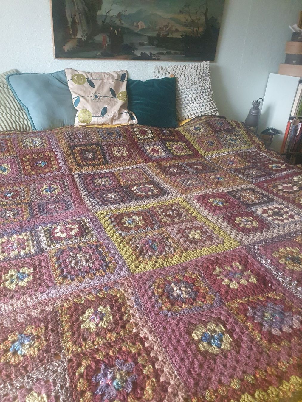 Coperte: COUVERTURE+COUSSIN  style vintage seventies granny patch – Nuovo e nell'imballaggio originale da Thônex venduto da lacomtessedesfees