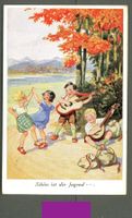 AK color „ Schön ist die Jugend...“ Wandervogel-Karte ≈1927 