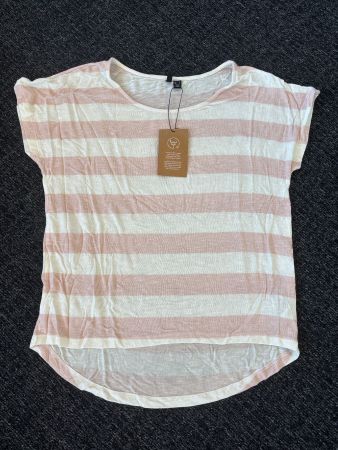 Damen T-Shirt gestreift rosa weiss Grösse L neu mit Etikett