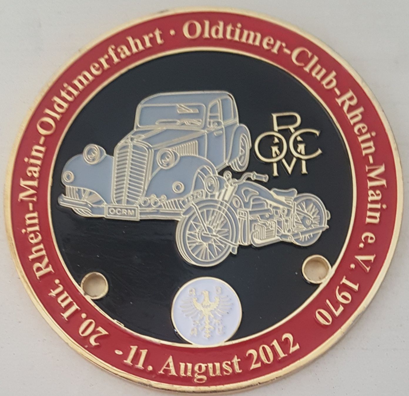 Placchette & Badge: Plakette 20.Int. Rhein-Main-Oldtimerfahrt - 11.August 2012 – Usato da Neuchâtel venduto da Blondy_73