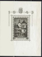 Kroatien 1943 Ausstellungsblock mit + ohne Stecherzeichen **