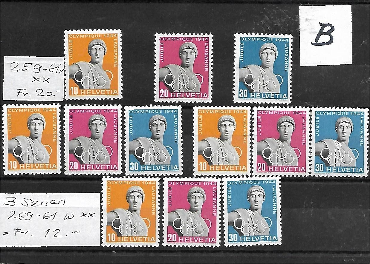 Alle Briefmarken: 1944 : Olympia ; interessante Komposition – Gebraucht aus Reinach BL von eiche419 1