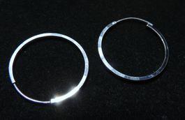 Silber 835 Creolen Ohrringe 25 mm / 1,5 mm