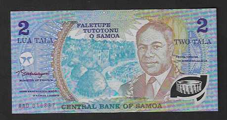 Banconote: Samoa  2  Tala  POLMER  Bankfrisch – Nuovo (secondo la descrizione) da Gordola venduto da coinsandnotes