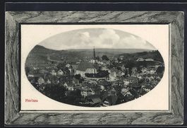 Passepartout-AK Herisau, Ortsansicht von