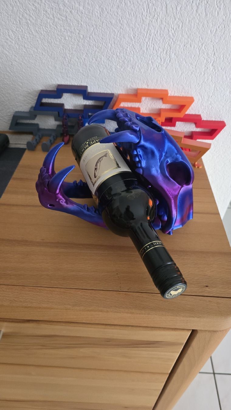 Portabottiglie: Weinflaschenhalter Tigerschädel – Nuovo (secondo la descrizione) da Winznau venduto da johny_wayne 5