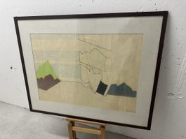 Gemälde abstrakte Landschaft 1970
