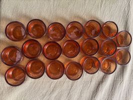 20 Amber Ribbed Glass Tealight Holders | Wedding & Event Tab