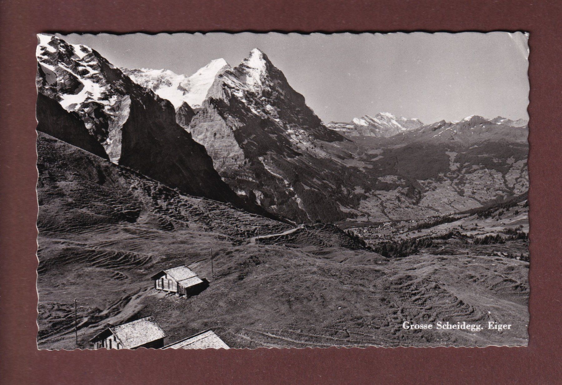 Cartoline postali: GROSSE SCHEIDEGG - Eiger - 1956 – Usato da Pully venduto da nicecards-shop