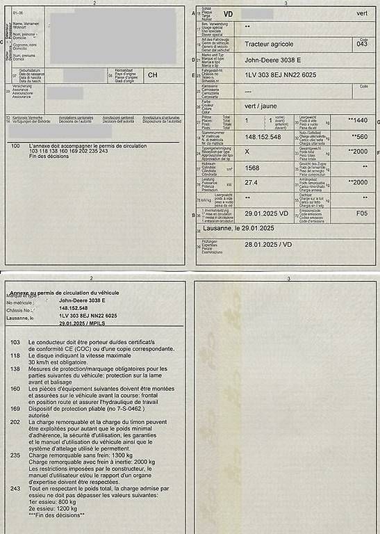 Trattori: JOHN DEERE 3038 E – Usato da La Chaux-Cossonay venduto da Lefred5 4