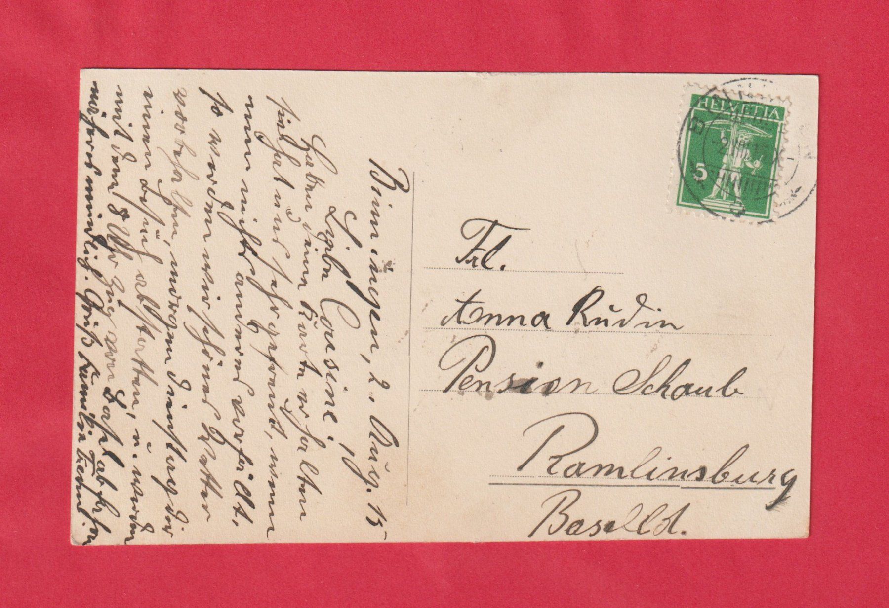 Cartoline postali: Ansichtskarte  Binningen Kettiger Schulhaus  anno ca. 1915 – Usato da Zürich venduto da Gill46 1