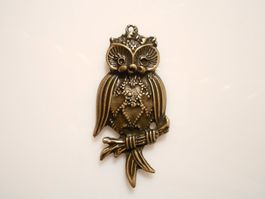 1 Stk. Eule Messing Schmuckanhänger/-Teil.Twint:Ja.