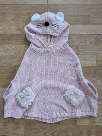 Katzen-Poncho mit Kapuze Grösse 110/116