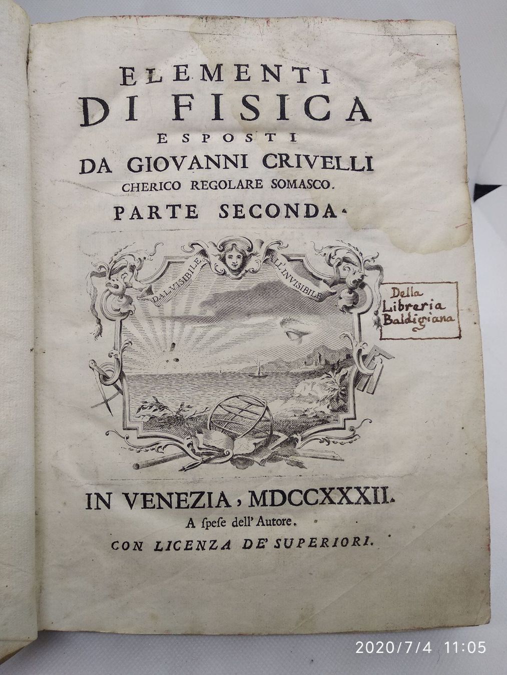 Libri: CRIVELLI PHYSIK 1731-1732 – Usato da Goldach venduto da Gaip 5