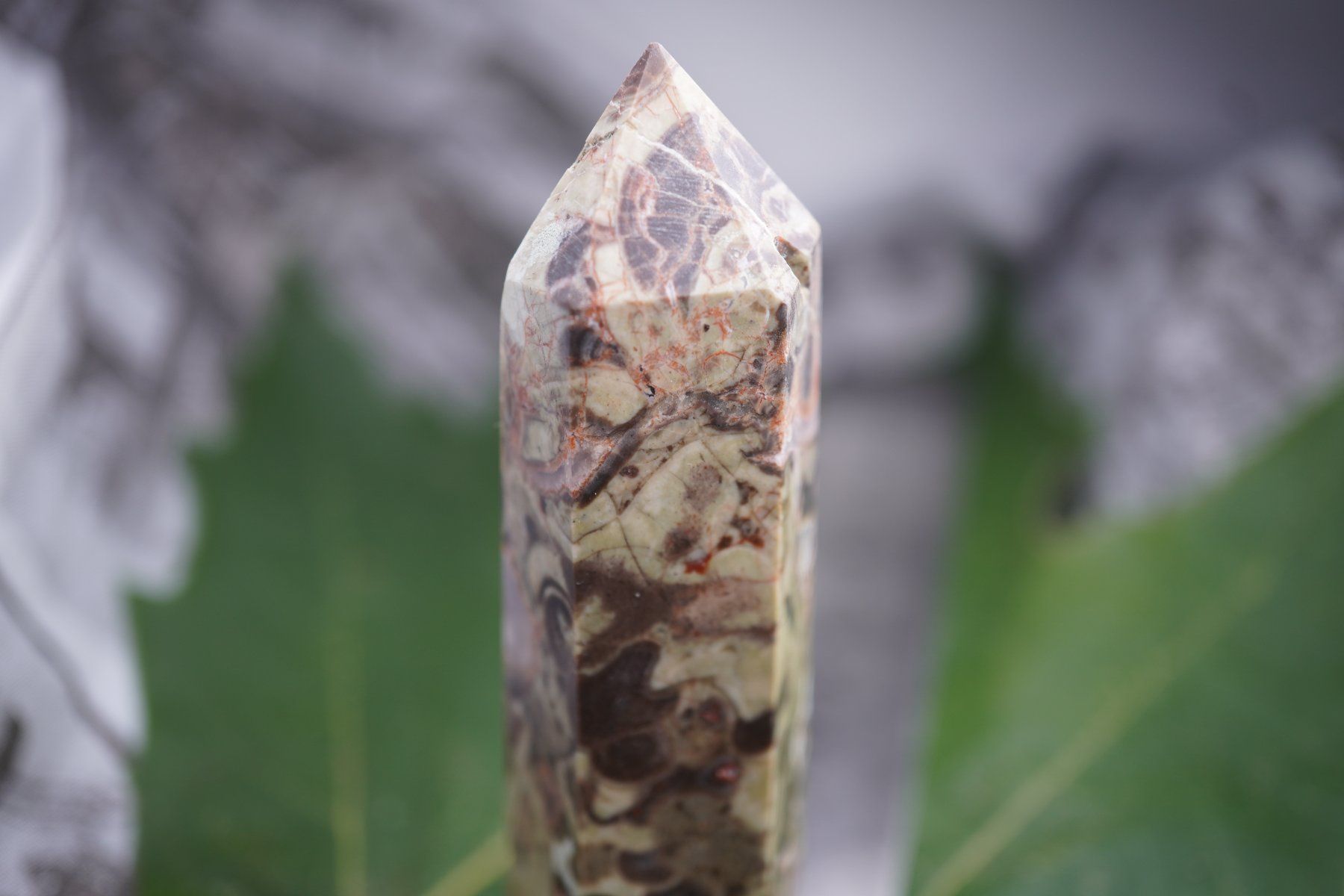 Minerali & Pietre curative: Blumen Jaspis       Spitze         9cm x 2cm – Nuovo e nell'imballaggio originale da Eschenbach SG venduto da topstone 4