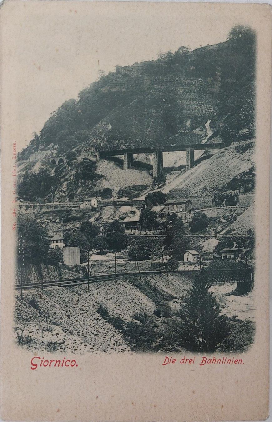 Cartoline postali: GIORNICO - Die drei Bahnlinien. – Usato da Delémont venduto da Domdom1
