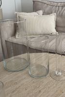 Set de 13 vases cylindriques en verre transparent