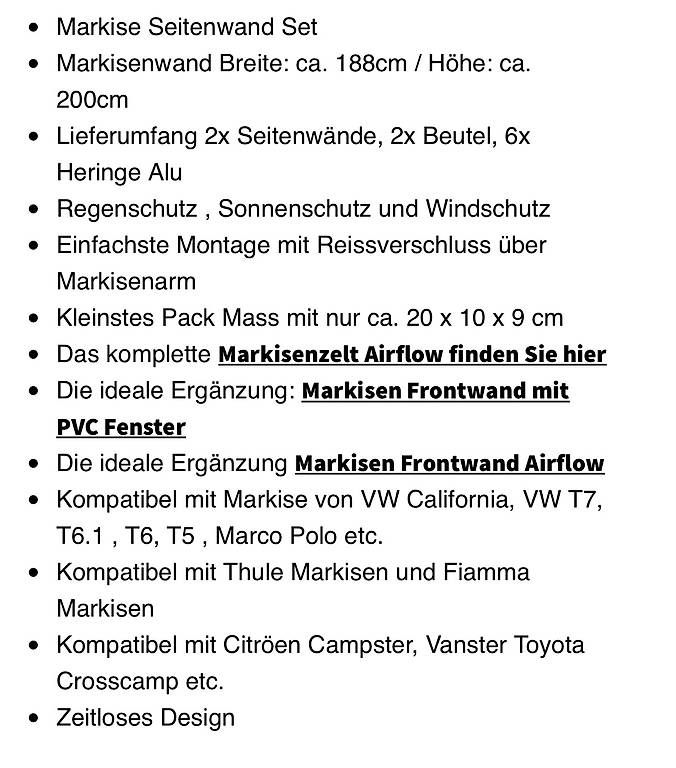 Verande & Tende da sole: Markise Seitenwand Set – Usato da Hergiswil NW venduto da casko75 1
