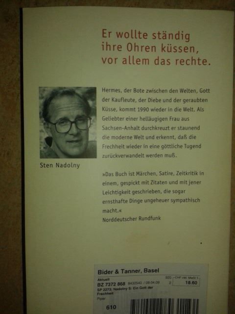 Libri: Sten Nadolny Ein Gott der Frechheit – Usato da Basel venduto da Alacant 2