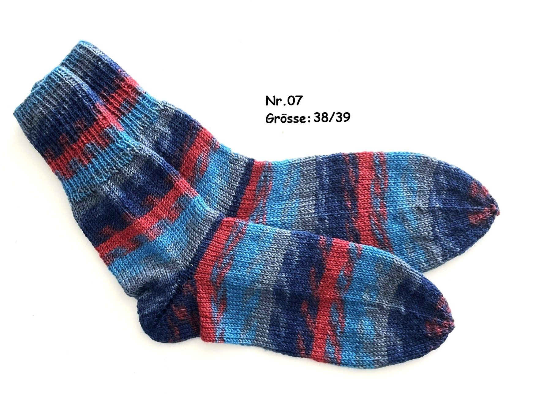 Calze: Socken handgestrickt   Gr.38/39   Nr.07 – Nuovo e nell'imballaggio originale da Täuffelen venduto da wollness
