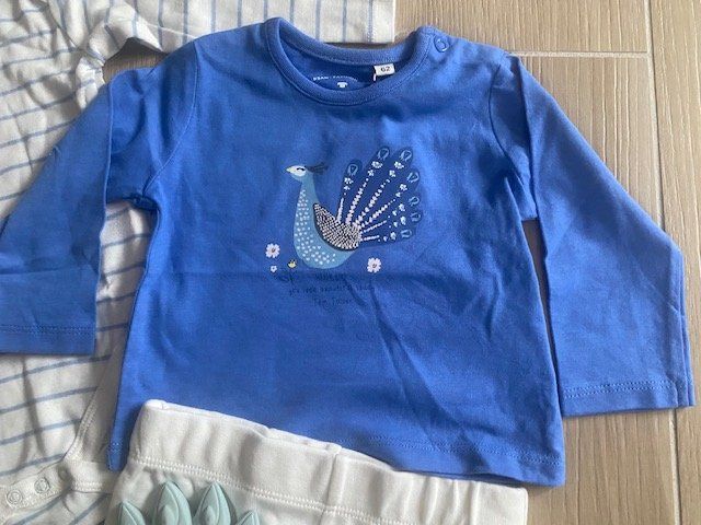 Lotti & Set di vestiti: neues Baby Set Gr. 62/68 "Pfau" – Nuovo e nell'imballaggio originale da Staufen venduto da Nasli 1