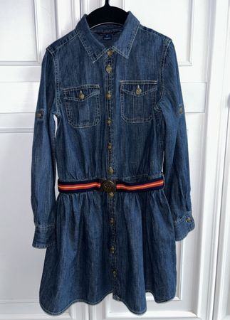 Ralph Lauren girls denim jean dress & belt Kleid 10 Y NEW