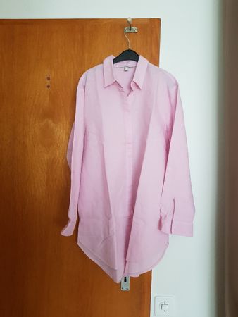 Chemise lin Esprit rose pastel, taille M 