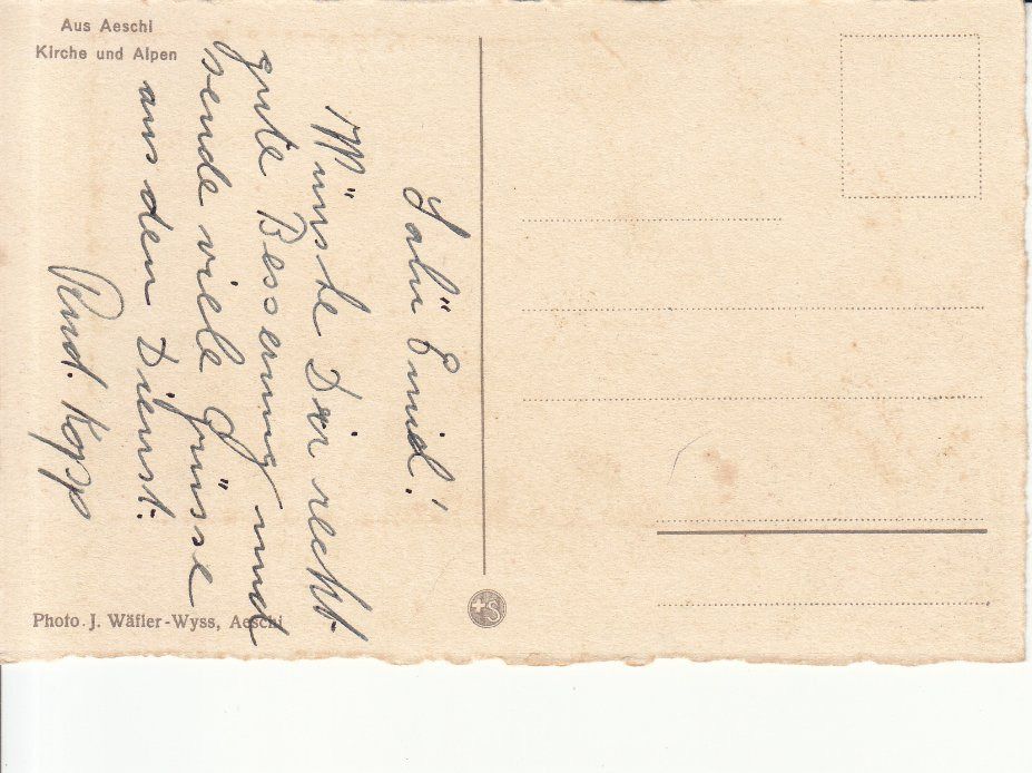 Cartoline postali: Aeschi ca. 1920 – Usato da Bürglen TG venduto da StampGraf 1