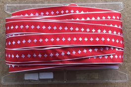 STOFFBAND MIT SCHWEIZER KREUZ NEU ÜBER 50 METER