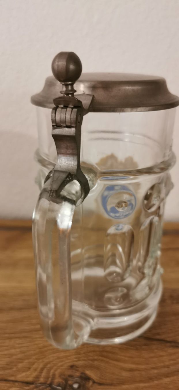 Haldengut Bicchieri: 2 BIERHUMPEN MIT ZINNDECKEL "HALDENGUT" 0.5 LT. – Usato da Aadorf venduto da lisepeter 2