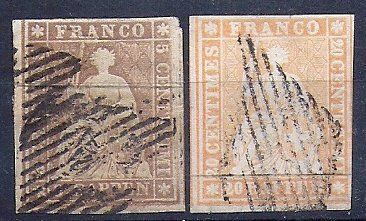 Tous les timbres: RAPPEN No. 22A et 25B – D'occasion à Les Verrières par Scampi0