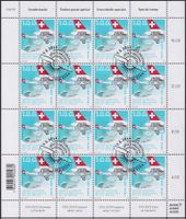 2019, Nr.1722 (Luftverkehr) Zierbogen mit Ersttags-Stempel.