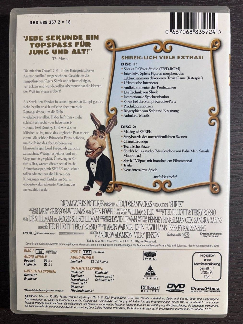 Tutti i DVDs: Shrek - Der tollkühne Held – Usato da Zürich venduto da FilmFreunde 1