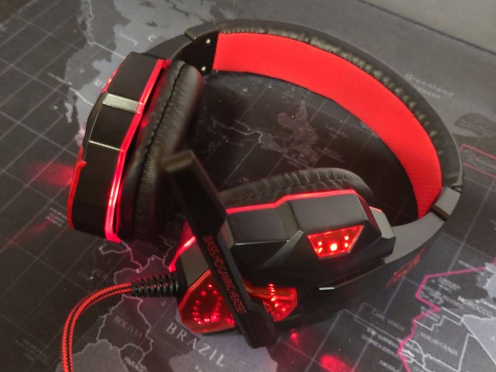 full bass HD Gaming Headset mit roten LEDs kabelgebunden Kaufen auf