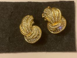 Vintage Ohrclips mit Strass - Glamour pur!