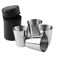 Lot de 4pcs Ensemble De Verres À Shot En Acier Inoxydable