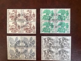 1982-1984 Volksbräuche 4erblock ET-Stempel