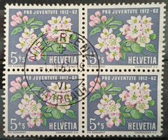 1962 PJ Apfelblütenzweig Viererblock