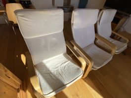 3 Fauteuils adulte POÄNG (IKEA) beige