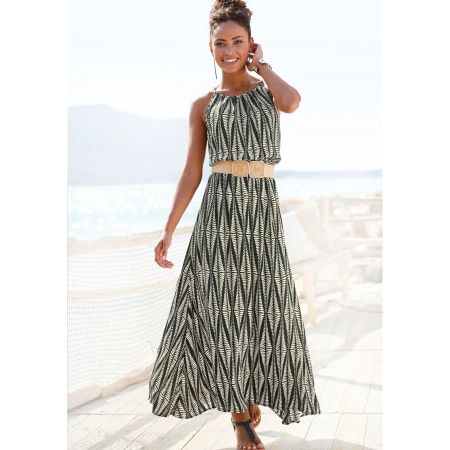 LASCANA Maxikleid mit Alloverprint Gr. 38