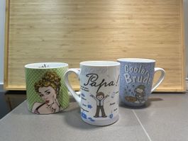 3 Familientassen: Weltbester Papa, Coole Bruder, für Mama