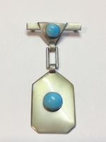 Seltene antike originale Art Deco Brosche, Galalith