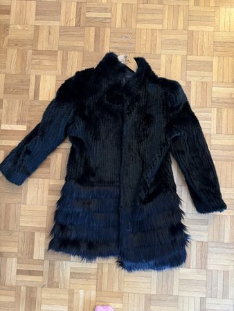 Kunstfellmantel schwarz L