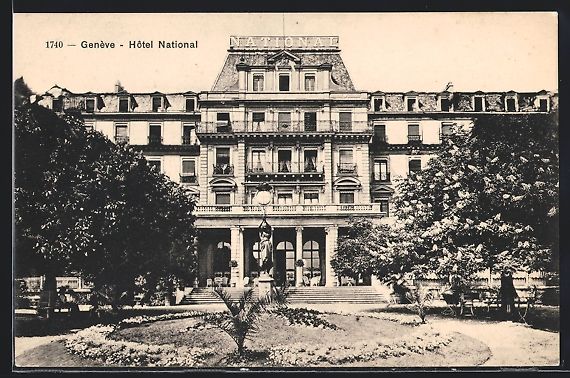 Cartoline postali: AK Genève, Hotel National – Usato da Berlin venduto da bartko-reher