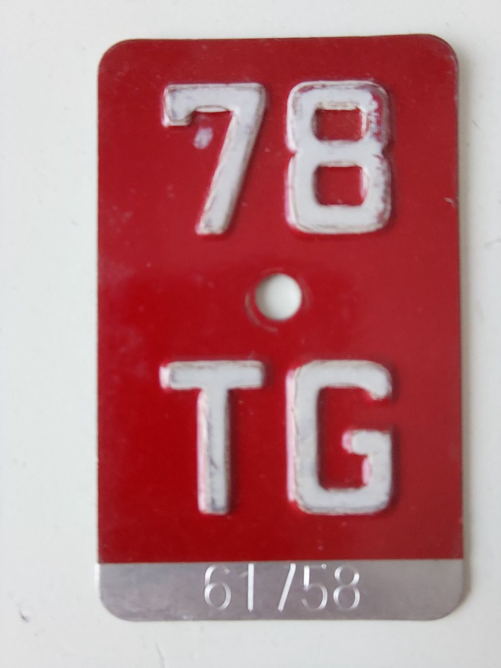 Sachs Insegne: Velonummer TG 78 plaque Velo – Usato da Schenkon venduto da Uhu007