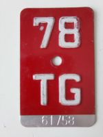 Velonummer TG 78 plaque Velo