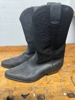 Cowboy Stiefel Schwarz Leder Wildleder 44