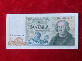 ITALIA - CinqueMila Lire 11 Aprile 1973 - C. COLOMBO - UNZ.
