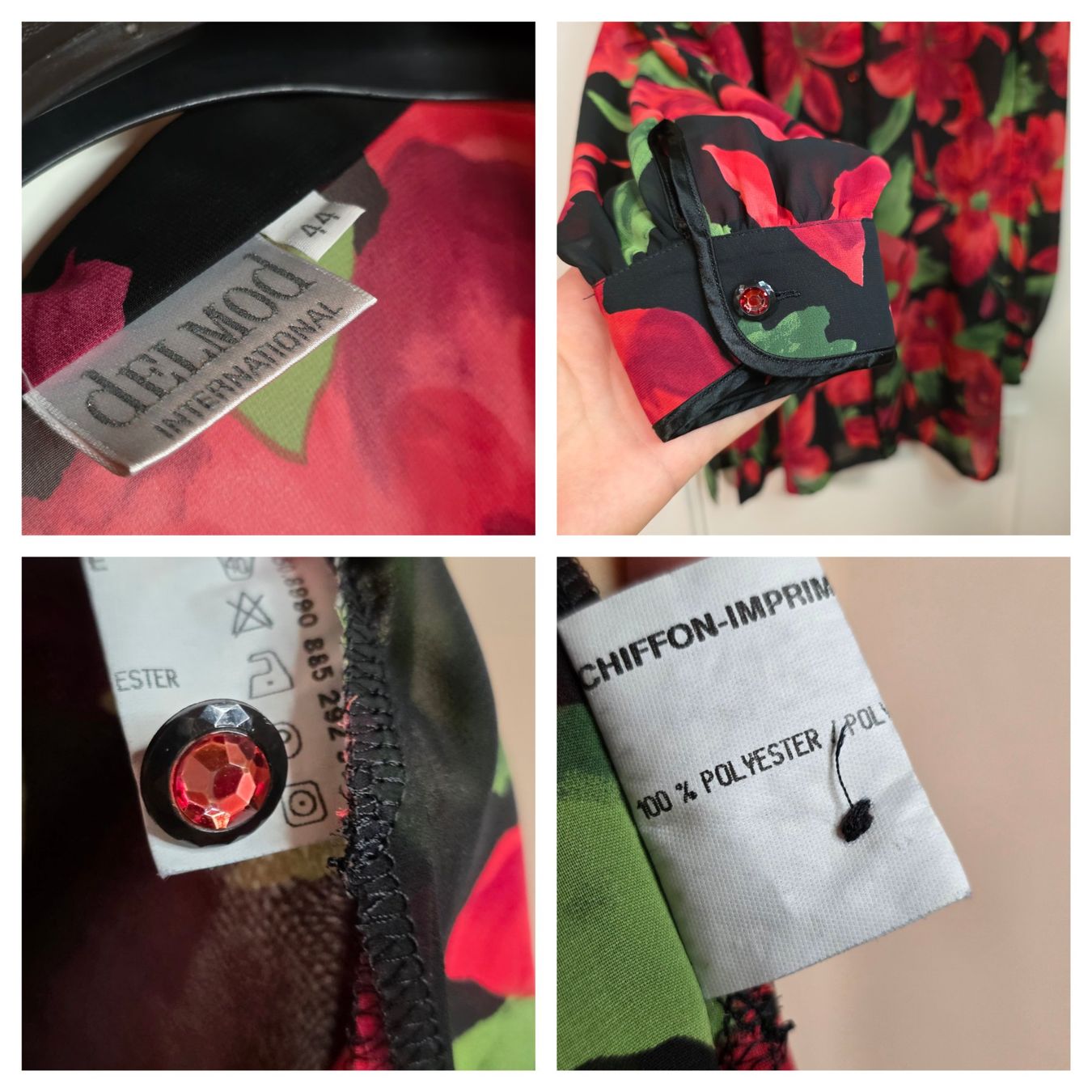 Camicette: Vintage Blumenbluse DELMOD INTERNATIONAL Größe 44 – Usato da Wald ZH venduto da CapLux 6
