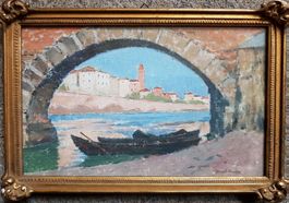 B. HARRISON (1871-?) beau tableau Italie